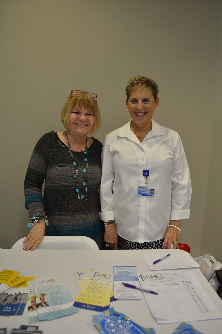 Dr. Irene Dion and Debbie Mackler represent SHINE, a healthcare option consultant for senior citizens.