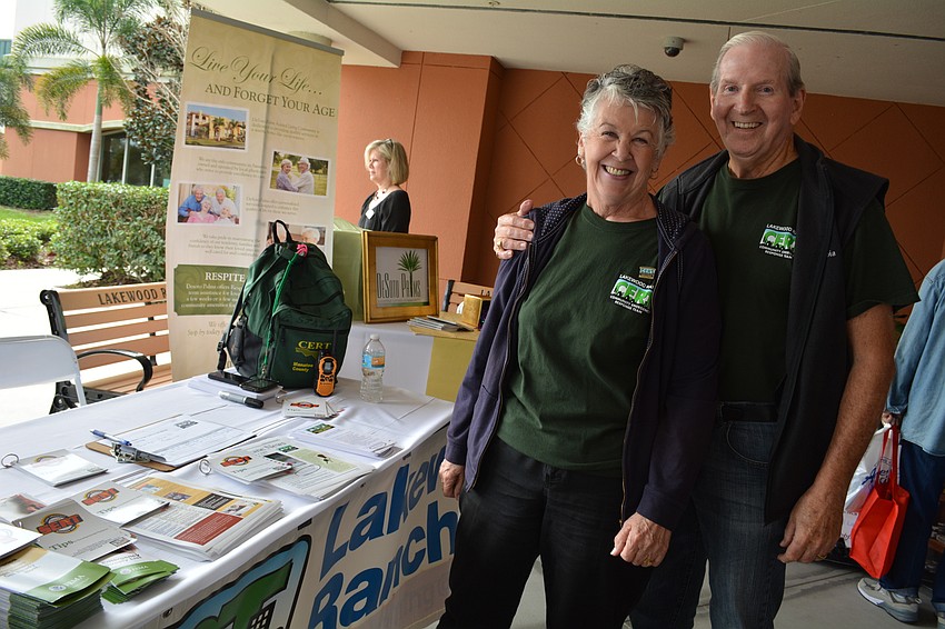 Patti and Mike Staley, of Lakewood Ranch, promote Lakewood Ranch'   s Community Emergency Response Team, CERT.