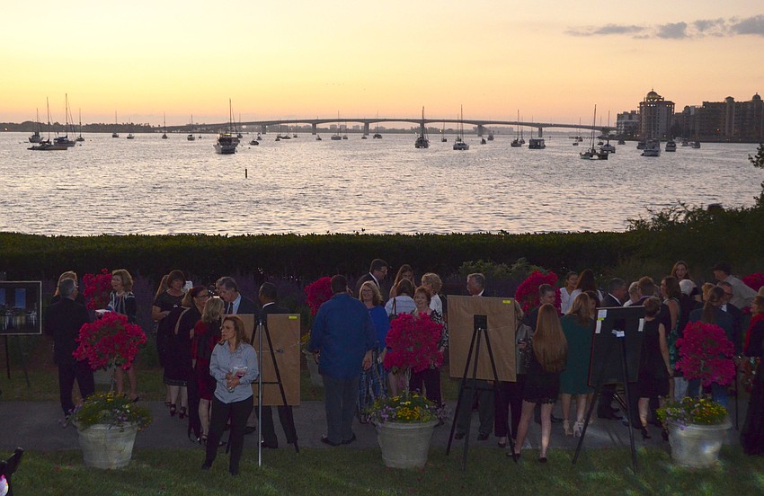 Guests enjoyed the sunset over Sarasota Bay as they spoke with the artists about their pieces at createSRQ on Feb. 24 at Michael’s on the Bay at Selby Gardens.