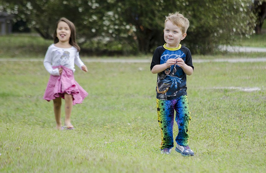 Orion Montes plays in Gillespie Park.
