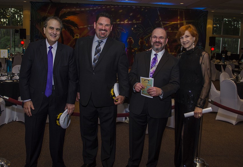 Temple Sinai President Mark Richmond, Rabbi Michael Churgel, Chazzan Cliff Abramson and Event Chairman Geri Serot.
