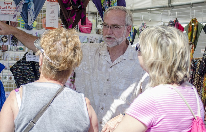 Mike Pinyard chats with costumers.