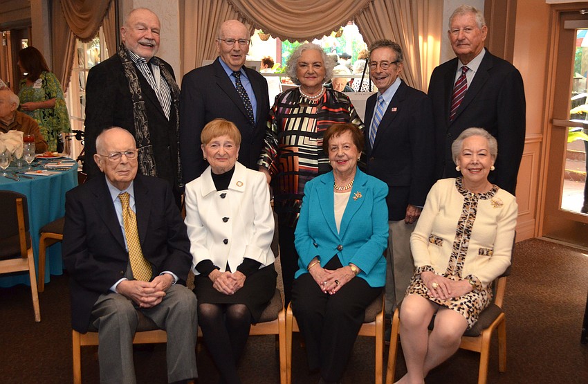 Back: Bob Bartner, Philip and Nancy Kotler, Ron Greenbaum, Ed Winnick; Front: Jerry and Joelle Hamovit, Shirley Fein and Sydney Goldstein