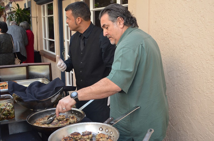 Phil Mancini makes omelets for guests on Feb. 26 at Michael’s On East.
