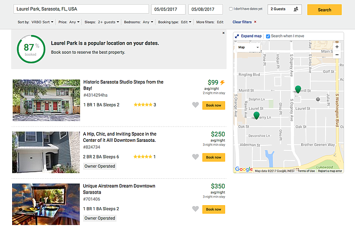 Visitors to VRBO.com can find rental properties in Laurel Park available for shorter than the minimum eight-night stay the city requires.