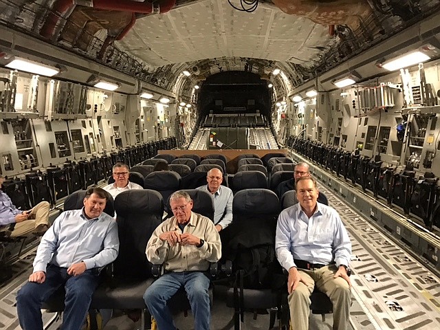 U.S. Rep. Vern Buchanan, R-Longboat Key, right, and other dignitaries fly to Afghanistan aboard an Air Force C-17 cargo plane.