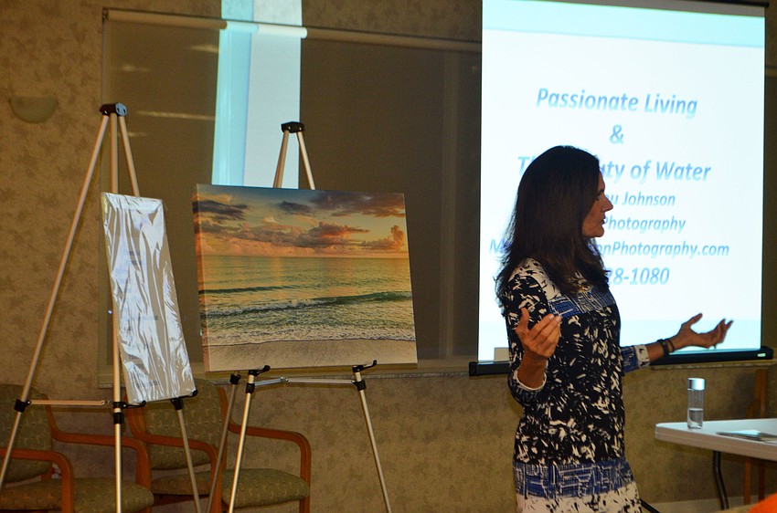 Mary Lou Johnson shared why she likes photographing water and “God’s work” so much with the club.