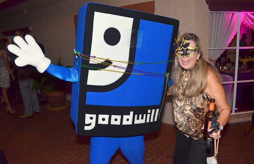 Goodwill mascot and Julie DiDomenico