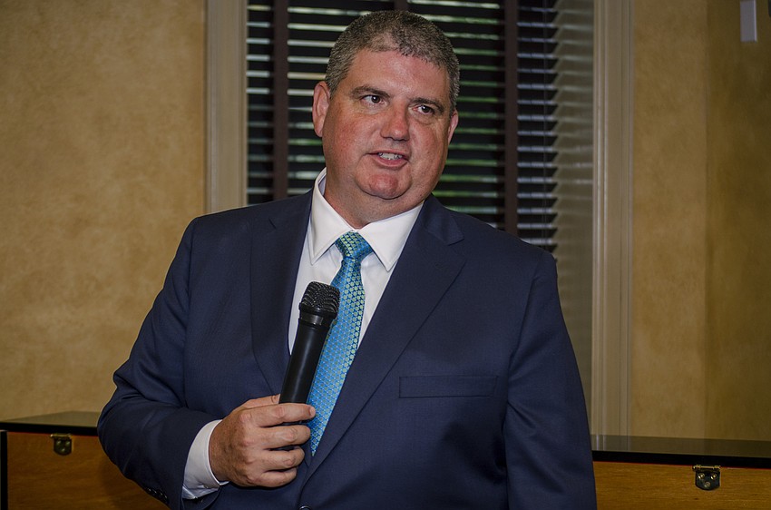 Superintendent Todd Bowden addresses guests.