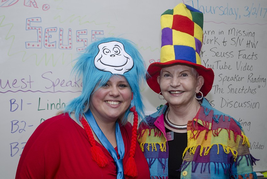 Fifth grade teacher Kimberly Forchetti and School Board Chairwoman Caroline Zucker.