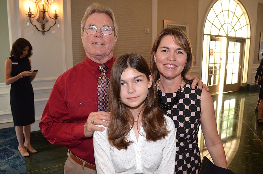 Dan Walker, his granddaughter Ellie Abbott and her mother, Jennifer Abbott
