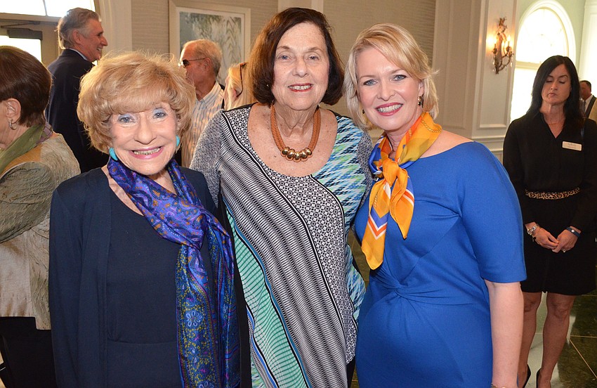 Flori Roberts with her niece, Judie Strauss, and Veronica Brady