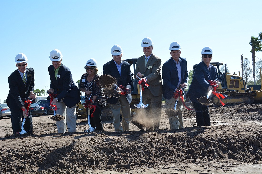Tidewell Hospice representatives and other officials ceremonially "break ground" on Tidewell Hospice'   s future Lakewood Ranch location. Initially, it will have 12 beds, but will be large enough to expand to 24 in the future.