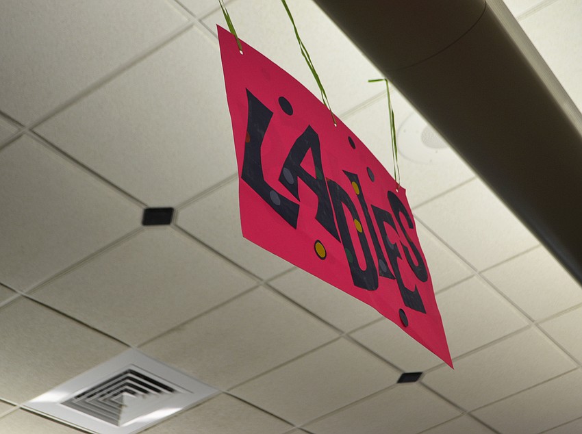 The parish hall of St. Mary, Star of the Sea, Catholic Church, was divided into various sections for the Royal Rummage Sale. One of the most popular spot was ladies’ clothing.