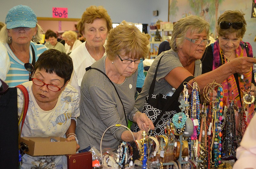 The jewelry table was a hot commodity during the early bird sale on March 3.
