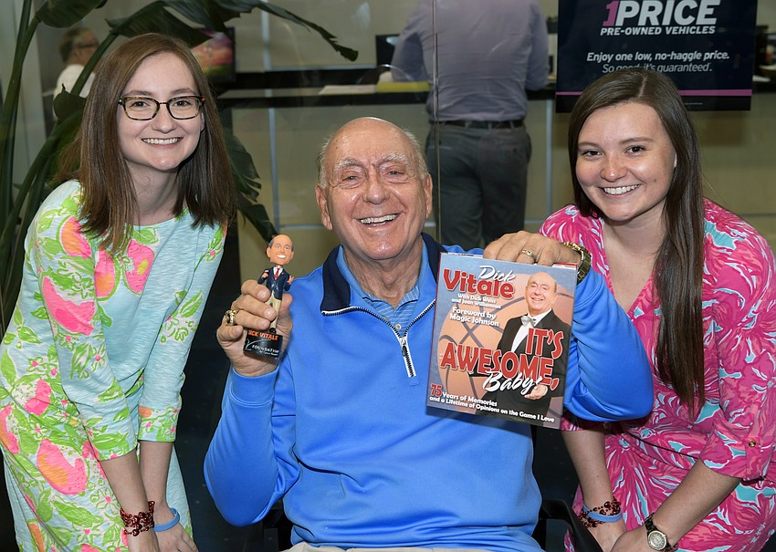 Erin Kisielewsky, Dick Vitale and Lindsey Kisielewsky