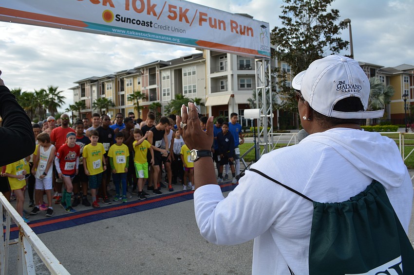 Manatee County Public Schools Superintendent Dr. Diana Greene starts the 5K run.