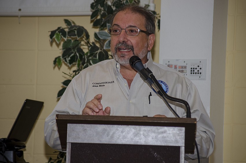 County Commissioner Maio addresses constituents at the SKA annual breakfast.