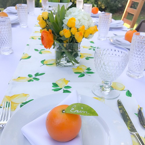 Erin and Doug Christy hosted a citrus-themed brunch March 4 at their home for visiting family members. Photo courtesy of Erin Christy