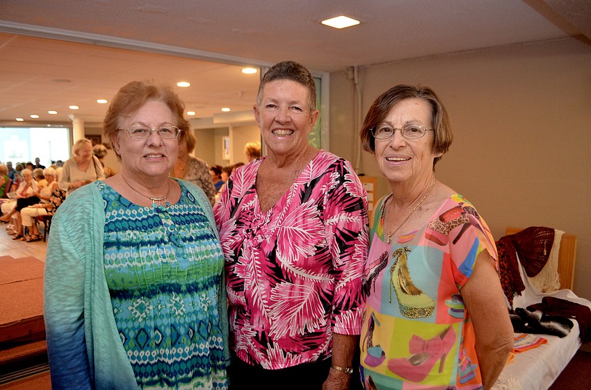 Kathy Stoffel, Anne Roberts and fashion show co-chairwoman Betty Rahm