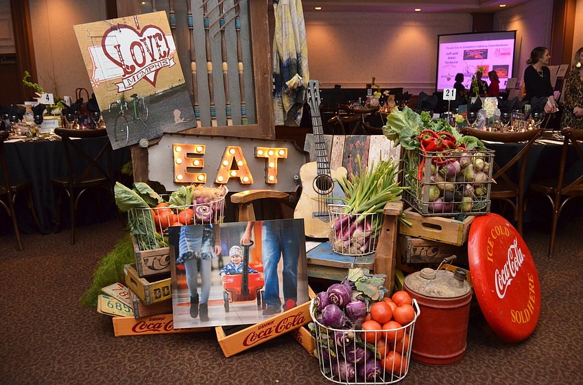 All decorations and furniture for the March 10 event at Michael’s On East were donated by Sarasota Architectural Salvage and So Staged Events.
