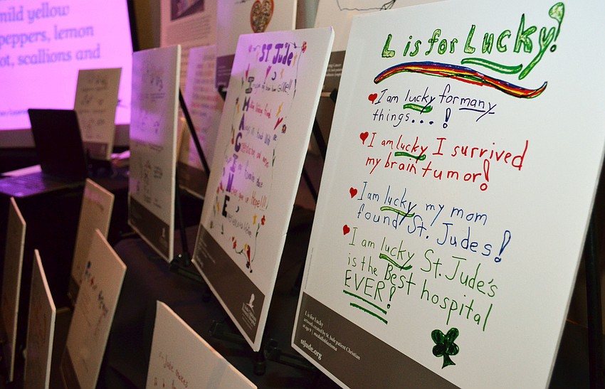 Letters from St. Jude Children' s Research Hospital patients were on display at Foodlosophy on March 10 at Michael’s On East.