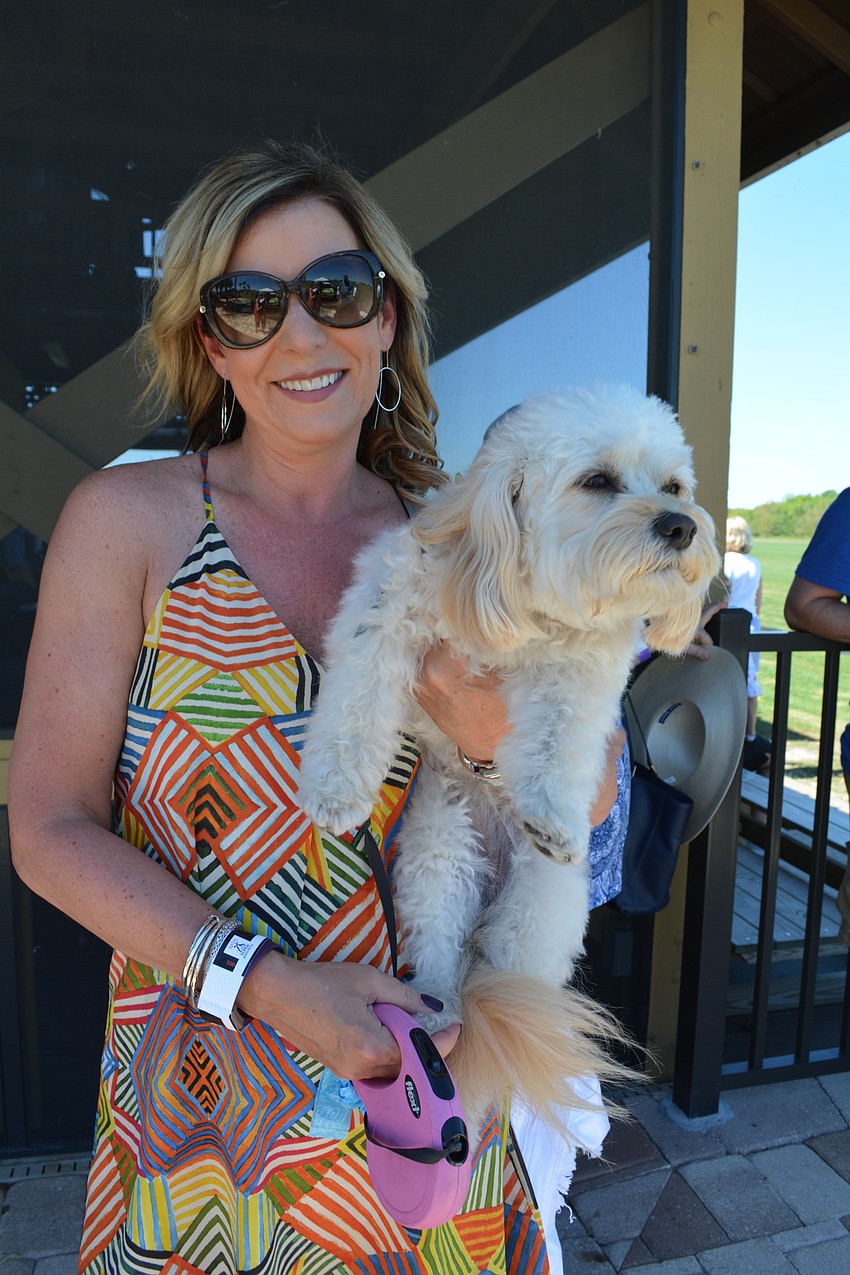 Michelle Senglaub and her husband, Keith, not pictured, brought their dog, Lily, to the event.