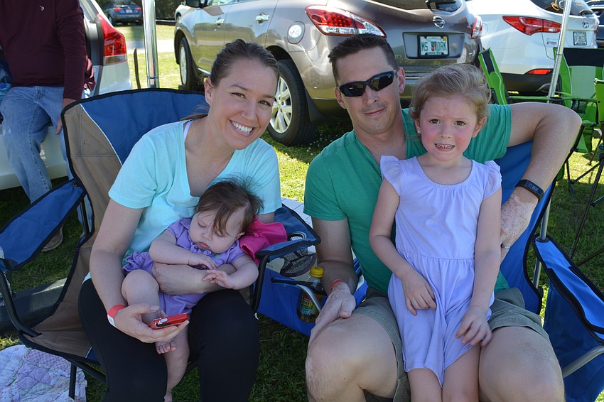 Michelle and Bob Filander, with their 4-year-old daughter, Seton, were visiting from Texas. Michelle holds her niece, Quinn Long, of Sarasota.