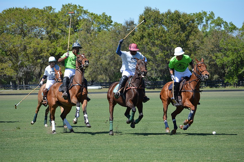 The polo match started promptly at 1 p.m.