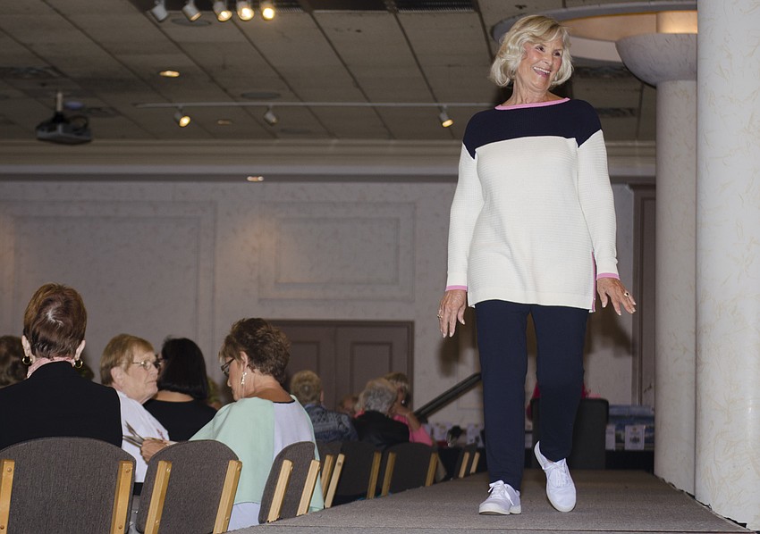 Cynthia McGrail models fashions from Talbots.