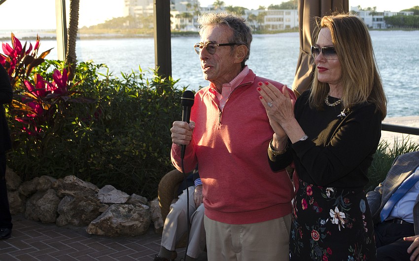 Co-Hosts Ron and Rita Greenbaum thank guests for attending the Asolo Repertory Theatre Major Donors Party on March 20 at their home.