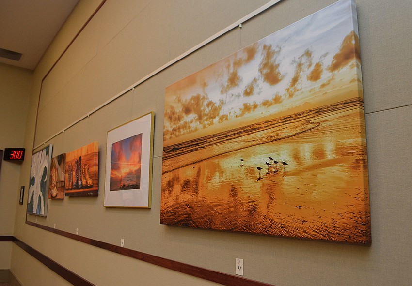 Artwork from local artist hangs in various room of Town Hall.