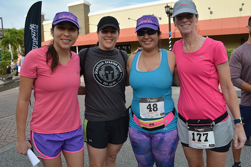 East County residents Lina Garcai, Astrid Figueroa, Michele Doodnaught and Donna Tran like the mixing of beer, running and fun with friends.