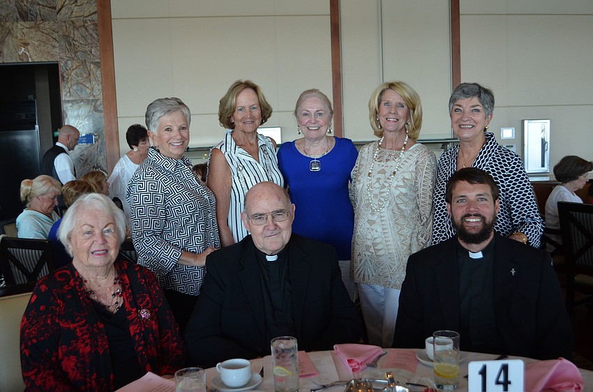 Standing: Planning Committee: Kathy Neudorfer, Cindy Noble, Rita Lynch, Barbara Gurchiek and Mary Del Pup; Sitting: Planning committee member Gerri Nagle and the Revs. Gerry Finegan and Eric Scanlan