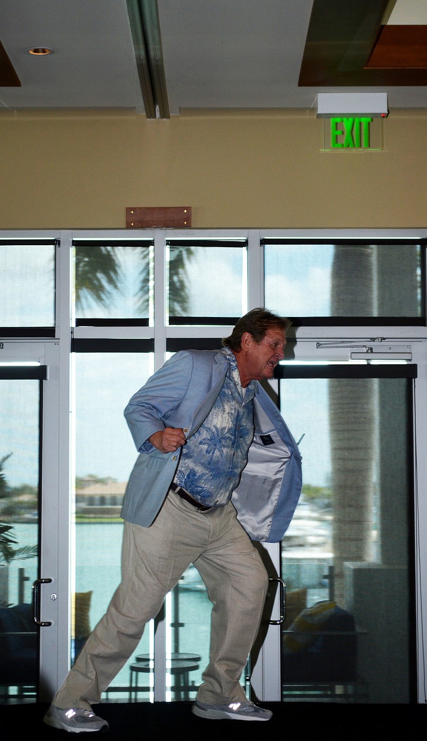 Harry Christensen of Harry’s Continental Kitchens was a surprise model in the fashion show.