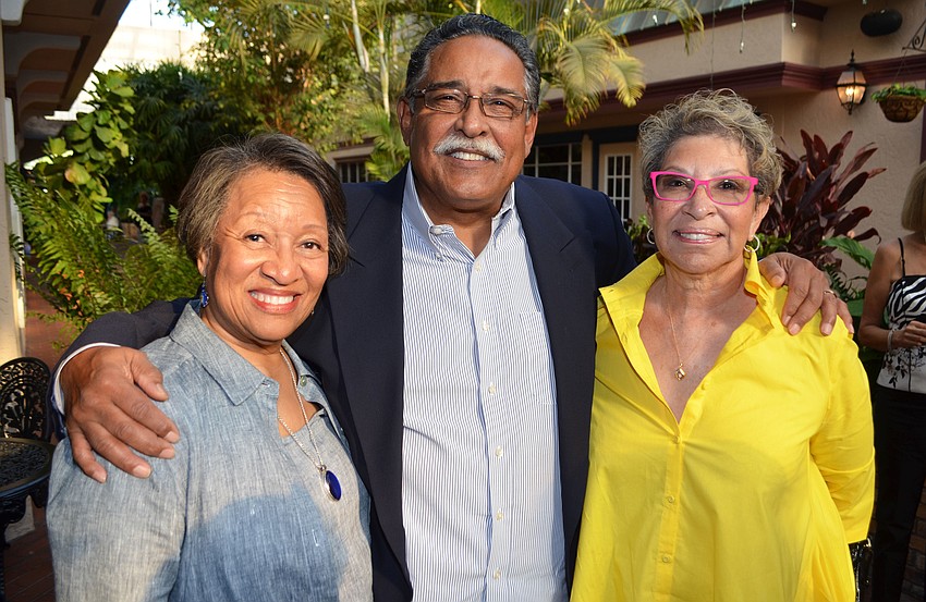 Geraldine Gibbs with Dennis and Nancy Thompson