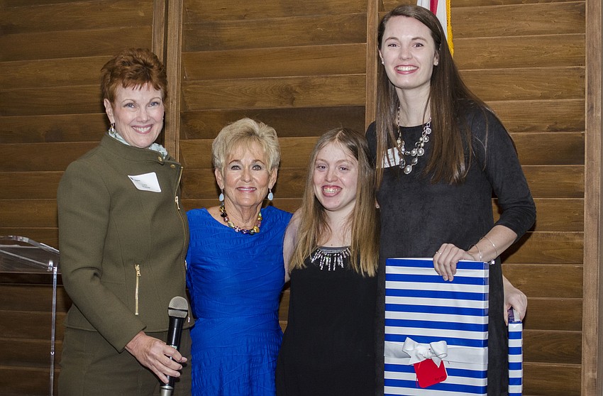 Compeer Sarasota Services for Adults and Children Director Lynn Buehler, Compeer Founder Bunny Skirboll, Ashley W. and Niki Kottmann