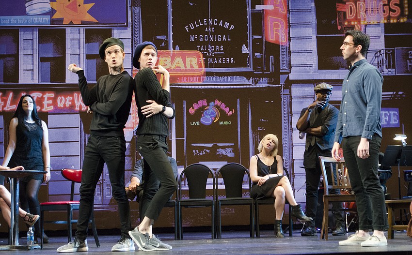 “Beatsville” cast members perform “The School of Cool” at the “Beatsville” media event on April 11 at the FSU Center for the Performing Arts.