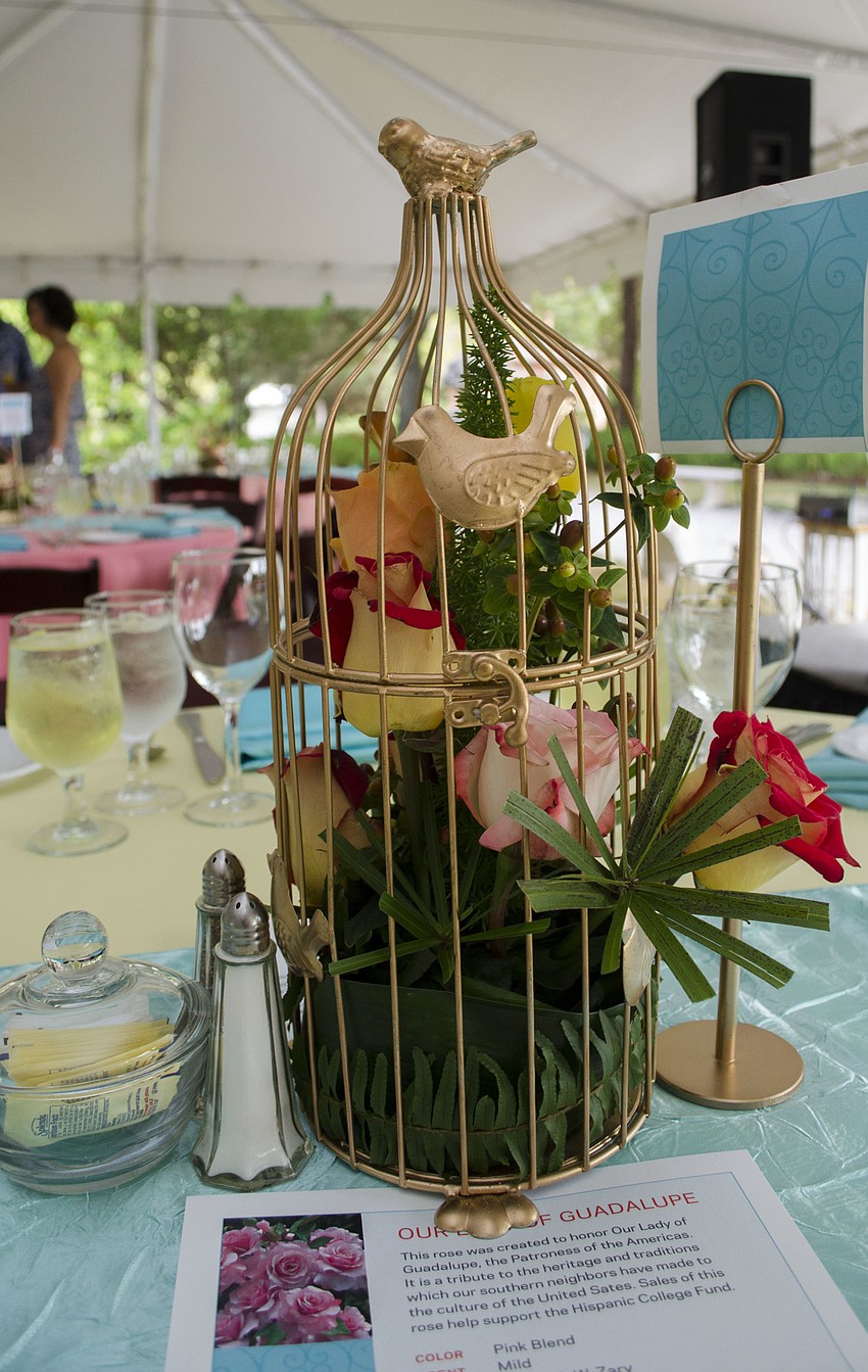 Birdcage centerpieces adorn the tables at Blossoms & Brunch on April 22 at The Ringling.