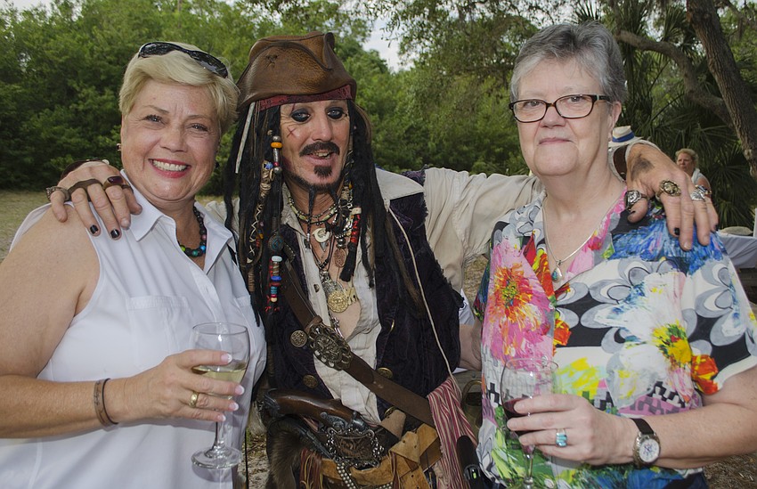 Mary Doughtery, Jack Sparrow impersonator Stuart Hales and Peg Marcus