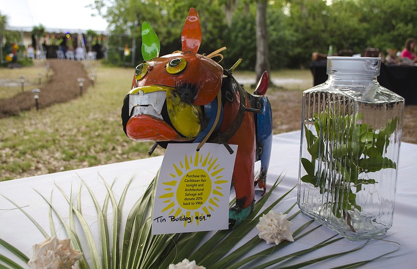Guests at Shine On! on April 28 at Visible Men Academy had the chance to purchase the artistic centerpieces on the cocktail tables that, when bought, Architectural Salvage donated 20% to Visible Men academy.