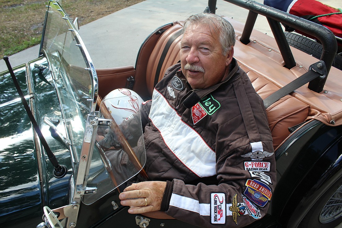 Braden Woodsâ€™ William Stelcher takes a seat in his favorite â€œtouringâ€ car, the 1965 Morgan Plus 4.