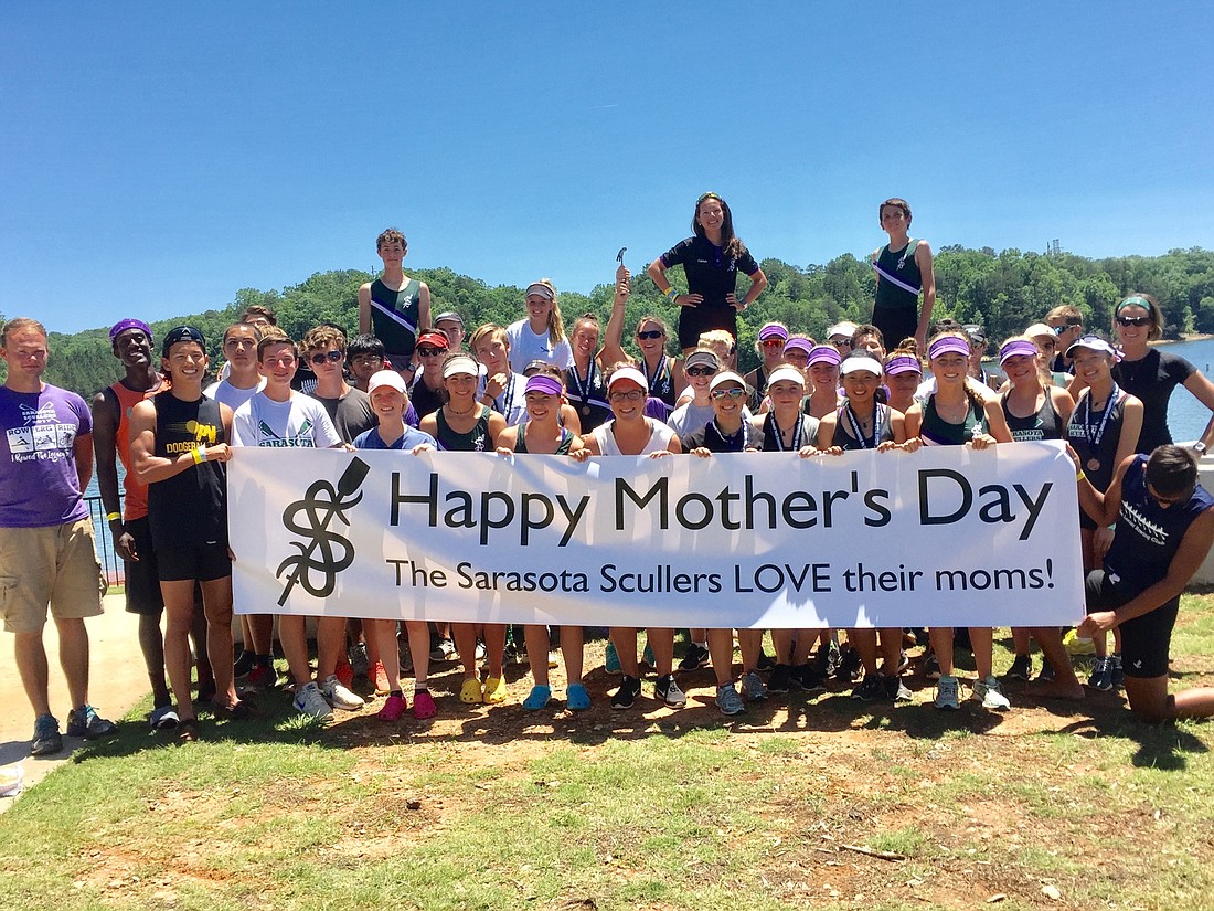 The Sarasota Scullers honored their mothers May 14 by performing well at the USRowing Southeast Youth Championships in Gainesville, Ga.Â Courtesy photo.