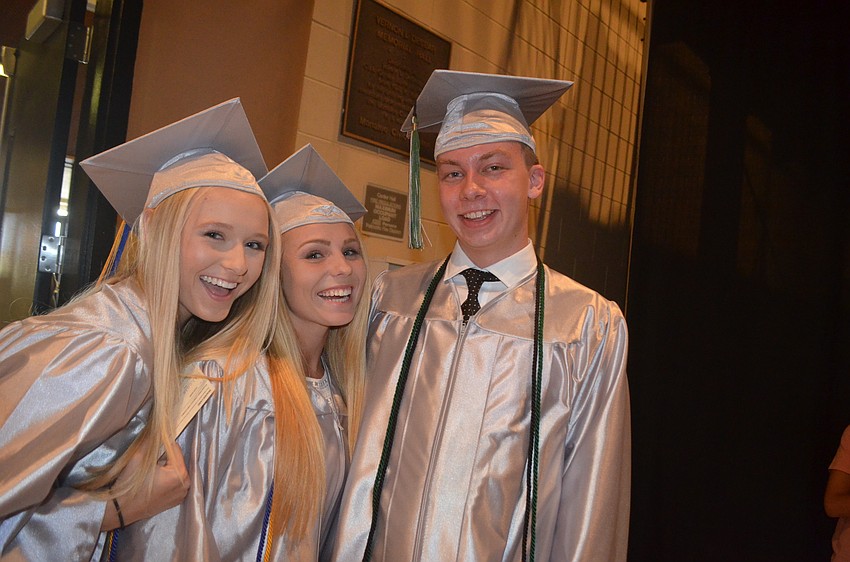 Nicole Fisher, Kailey Christian and Cole Clark are nervous just before the ceremony begins.