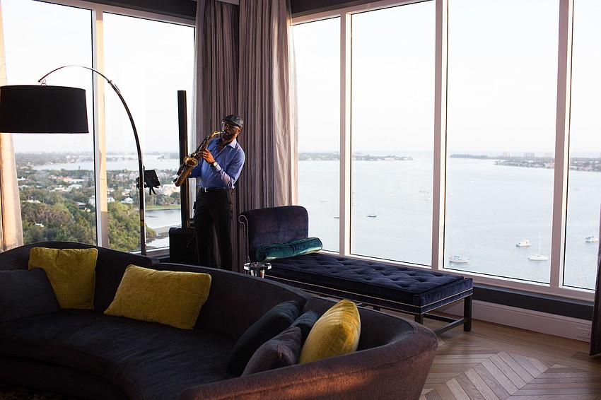 Jazz music filled the room during the social hour.