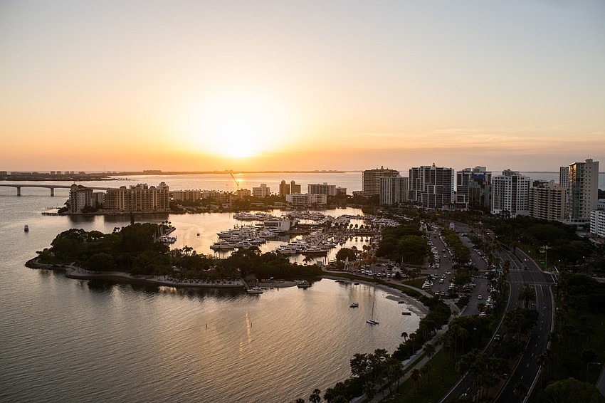 Guests watched as the sun set over the Gulf of Mexico.