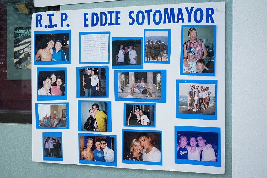Rob McGovern displayed photos of Pulse victim and Sarasota resident Eddie Sotomayor.