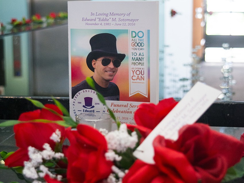 A larger bouquet of roses represented Eddie Sotomayor and his love for his hometown of Sarasota.