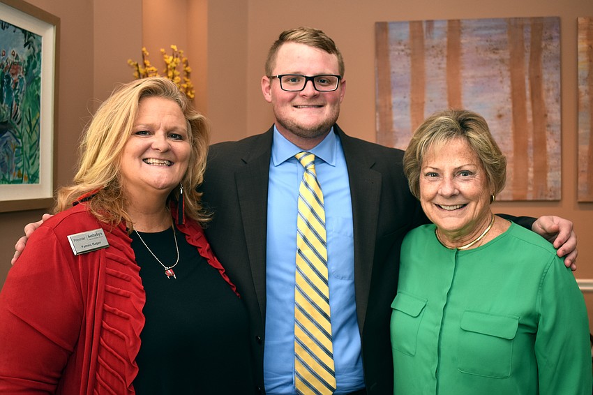 Luncheon sponsor Pamela Hagan, Tyler Hagan and Longboat Key Chamber of Commerce President Gail Loefgren