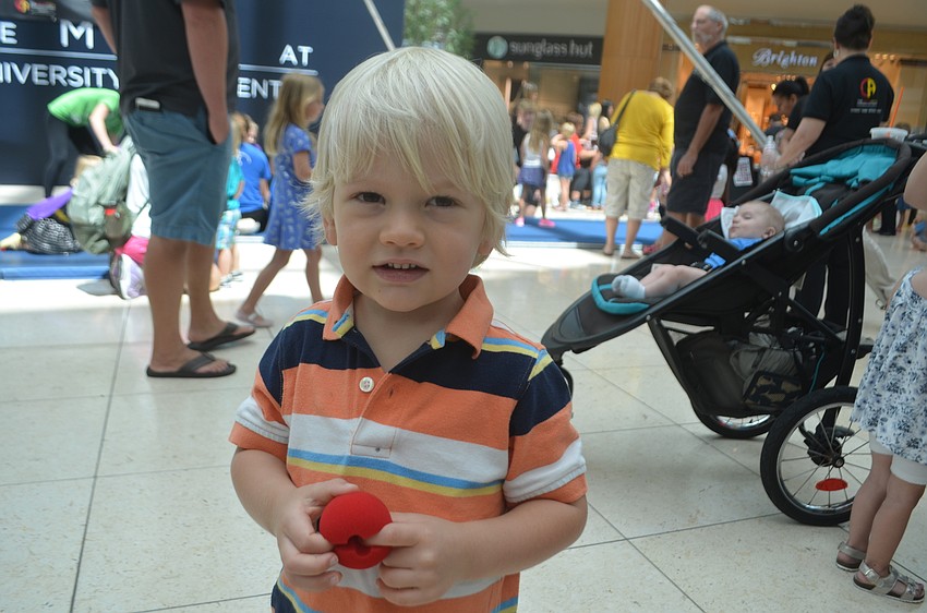 Sarasota's Jack Rubner, 2, loves his clown nose he got at Circus Day.